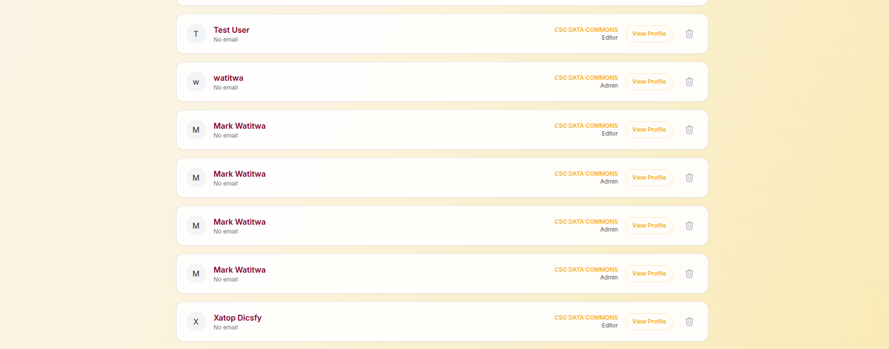 Members list and filters