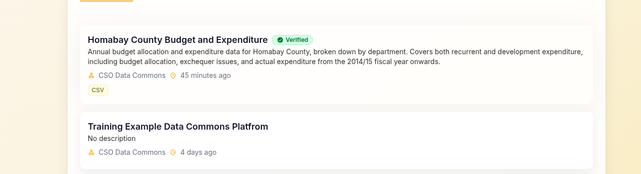 Verification metadata on public page